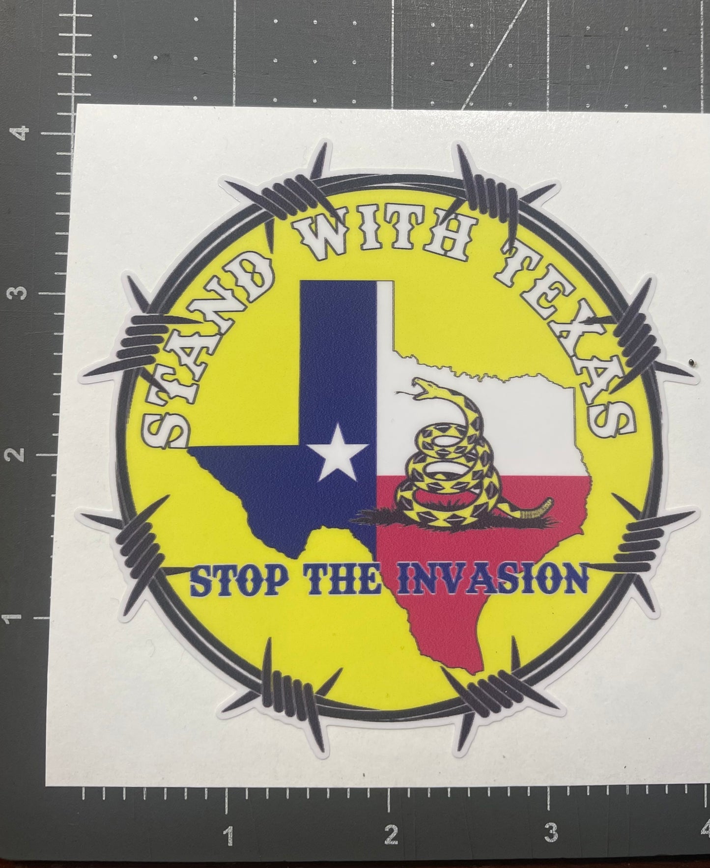 Stand With Texas stop the invasion decal / sticker