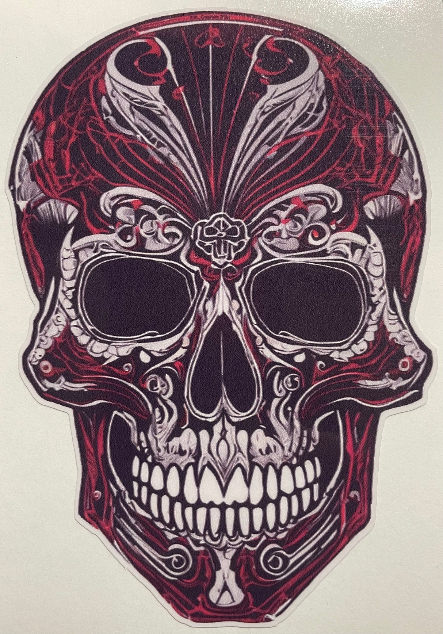 Pinstriped Skull Decal / Sticker