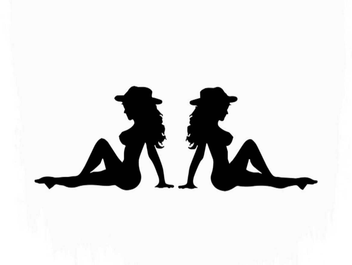 Cow Girl country mudflap Trucker Girls Decal / Sticker