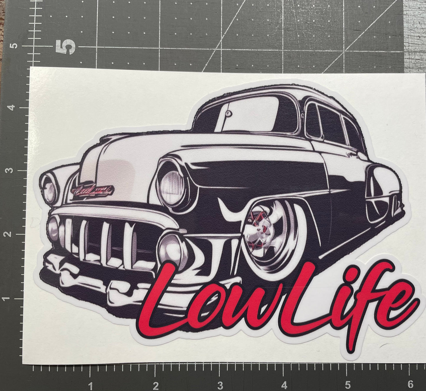 LowLife Designs low life 53 / 54 Chevy Car decal / sticker