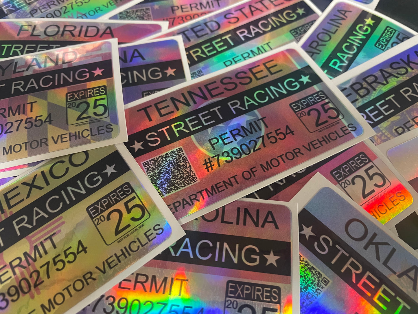 Street Racing Permit Drag Racing Stickers / Decals