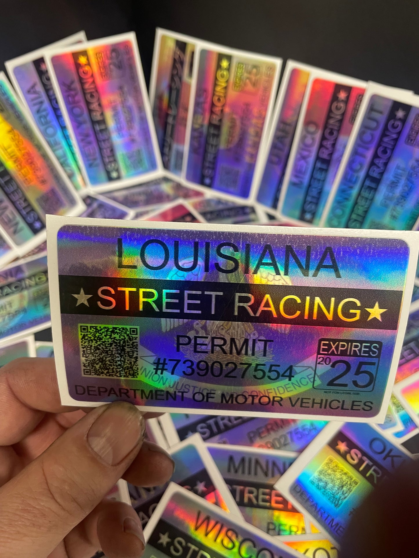 Street Racing Permit Drag Racing Stickers / Decals