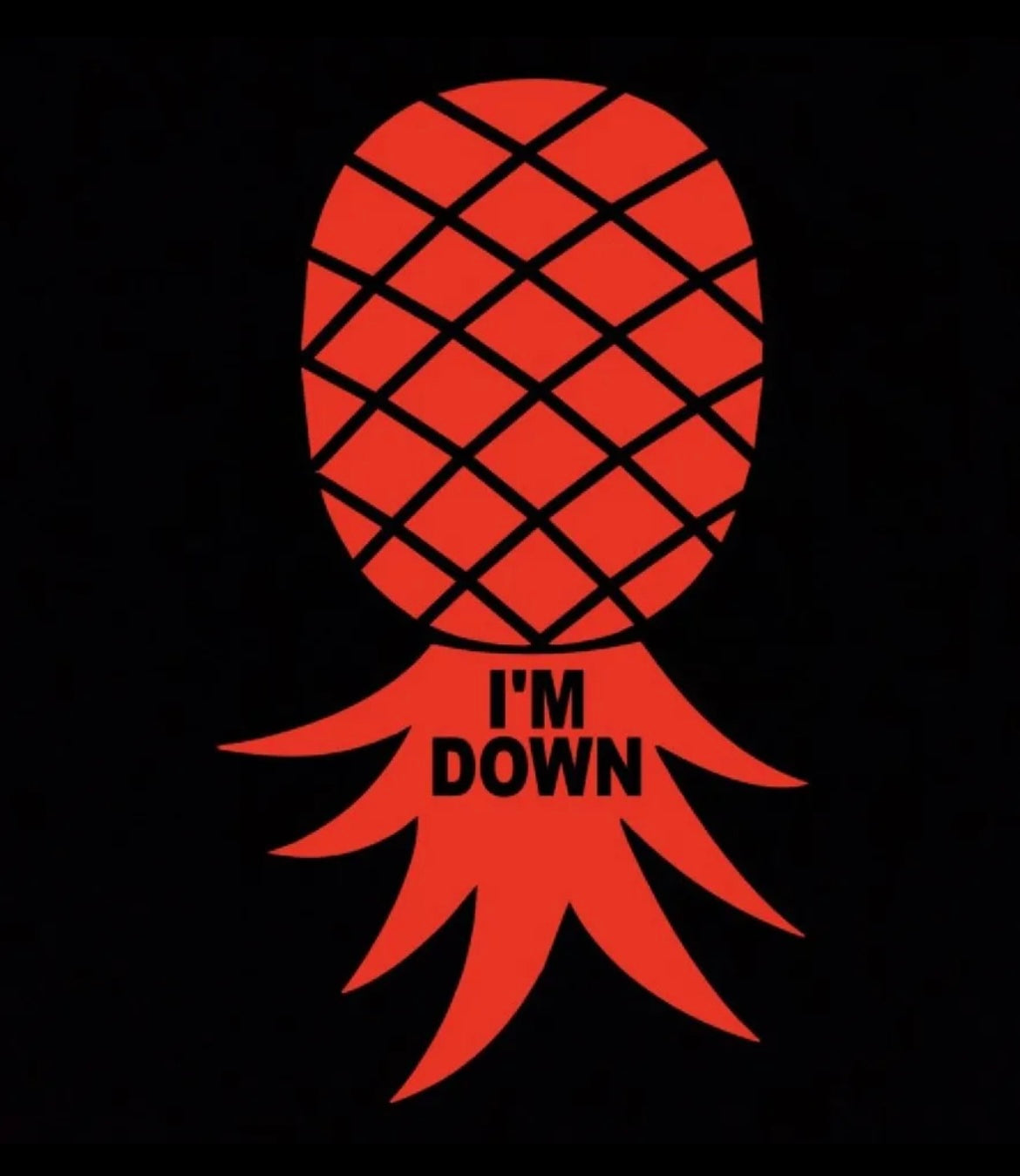 Upside down Pineapple Im Down Decal / Sticker