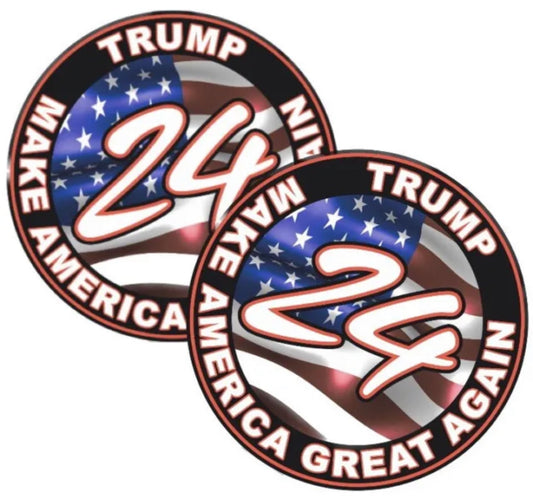 Pair Trump 2024 Make America Great Again election decal / sticker