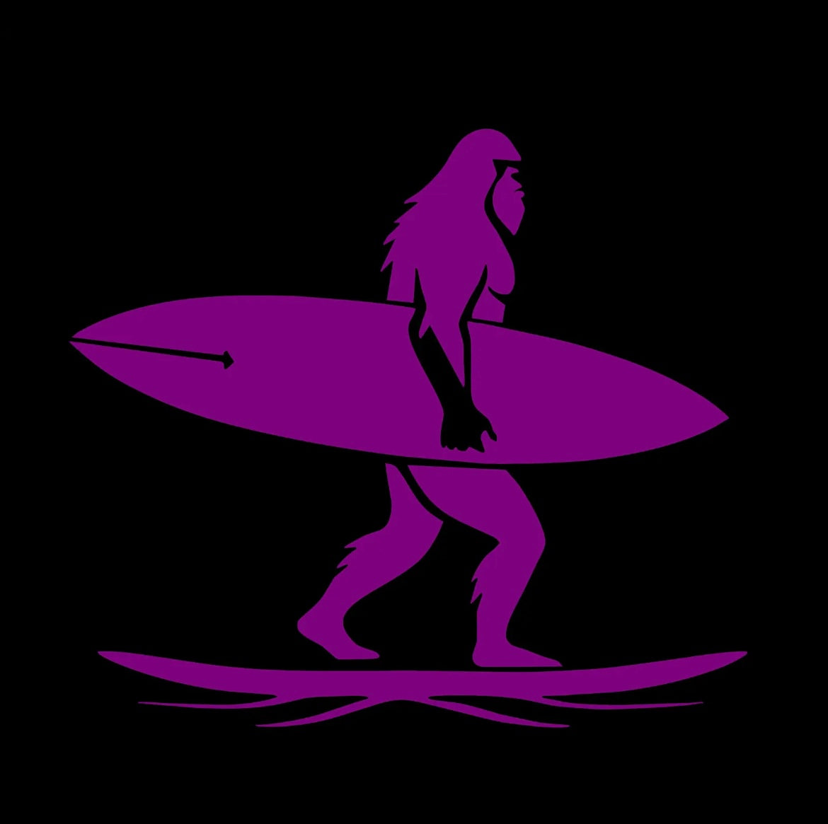 Surfing Sasquatch Bigfoot Surfboard Surf Decal / Sticker