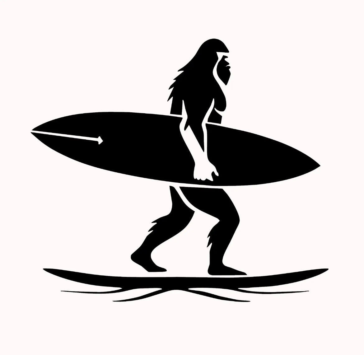 Surfing Sasquatch Bigfoot Surfboard Surf Decal / Sticker