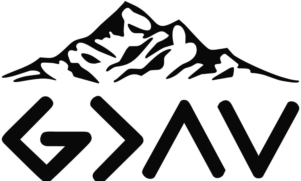 God is Greater than High & Low ups downs mountains Sticker / Decal