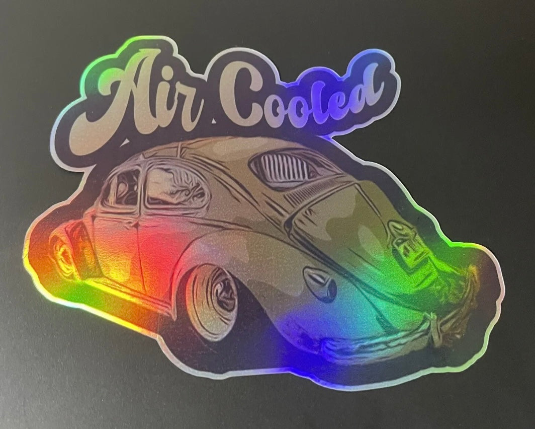 Holographic Aircooled VINYL STICKER DECAL VEEDUB VOLKS BUG BUS GHIA Stance German Vag Bagged