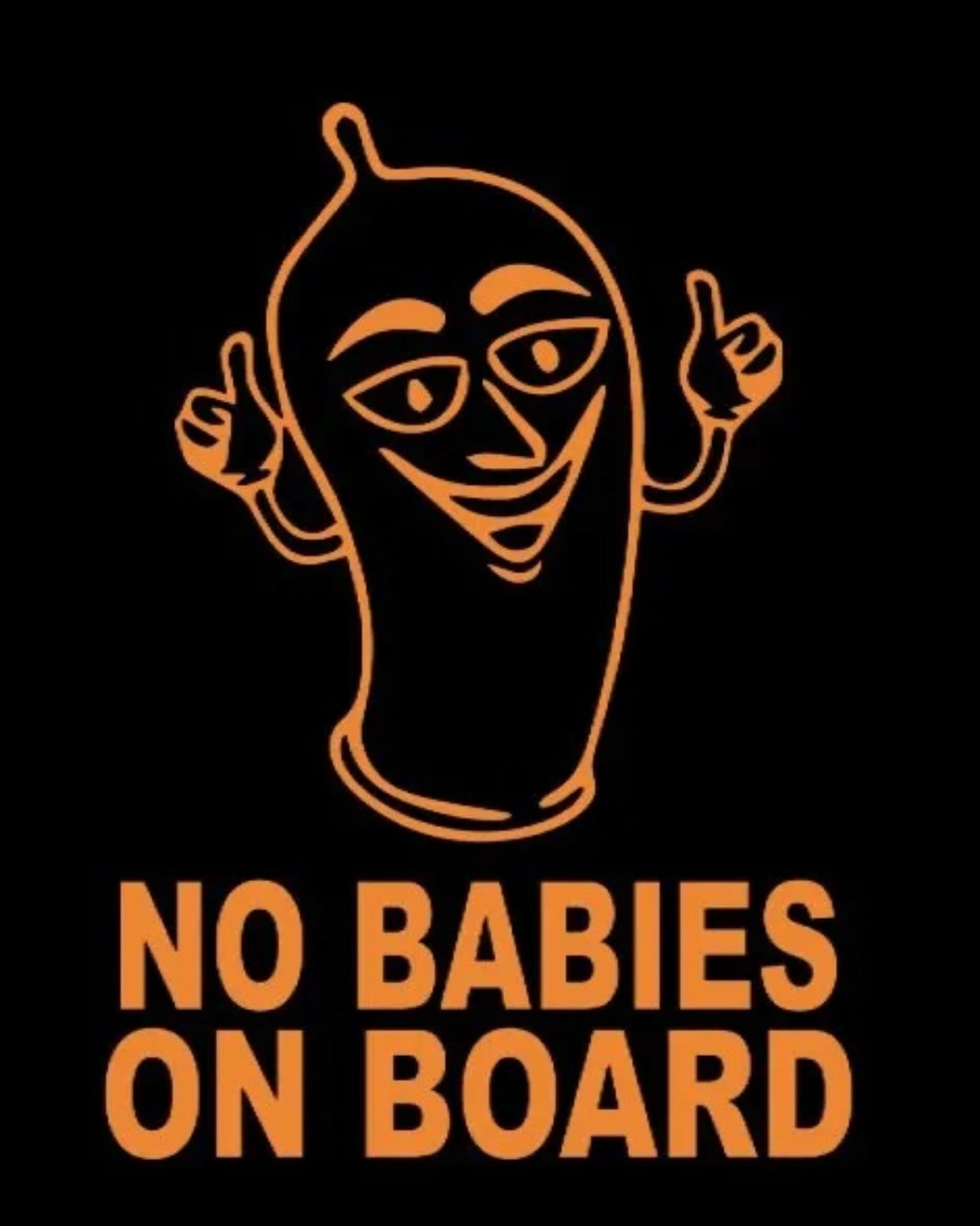 No Babies on Board vinyl decal sticker condom baby funny jdm car truck window