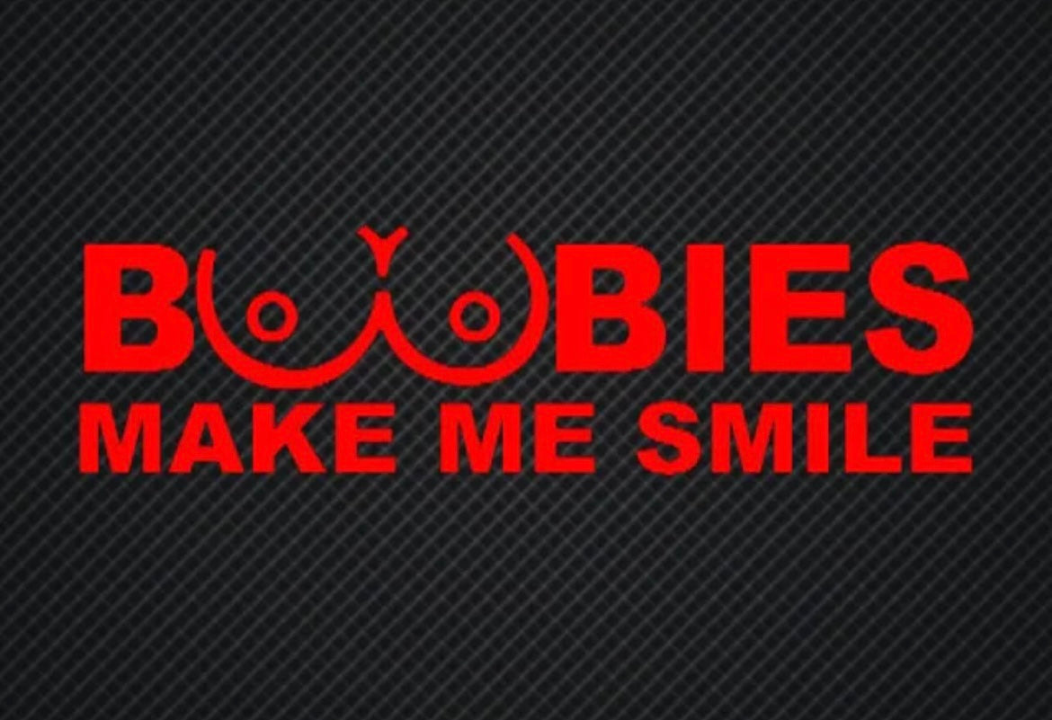 Boobies Make Me Smile Decal / Sticker