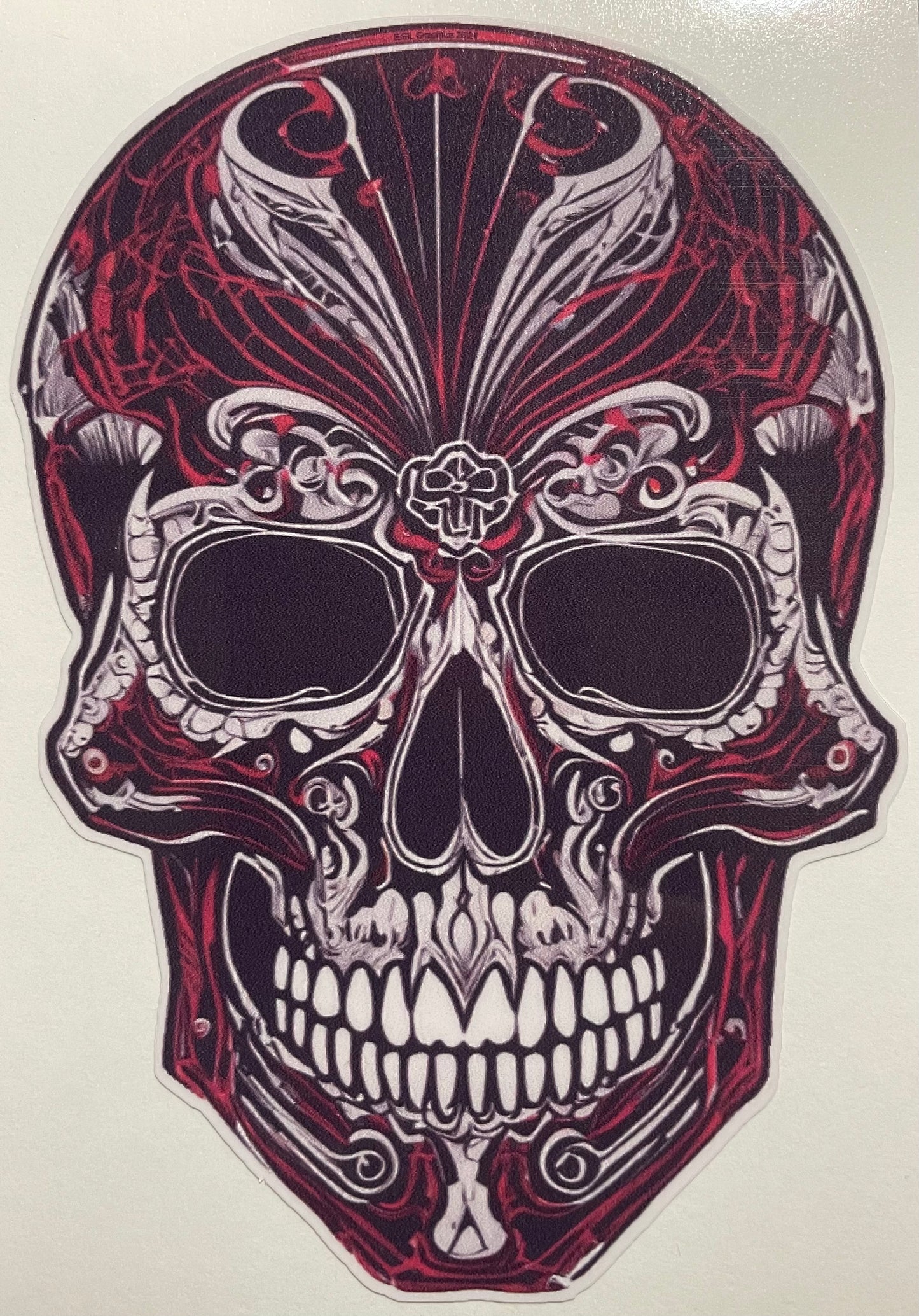 Pinstriped Skull  Decal / Sticker