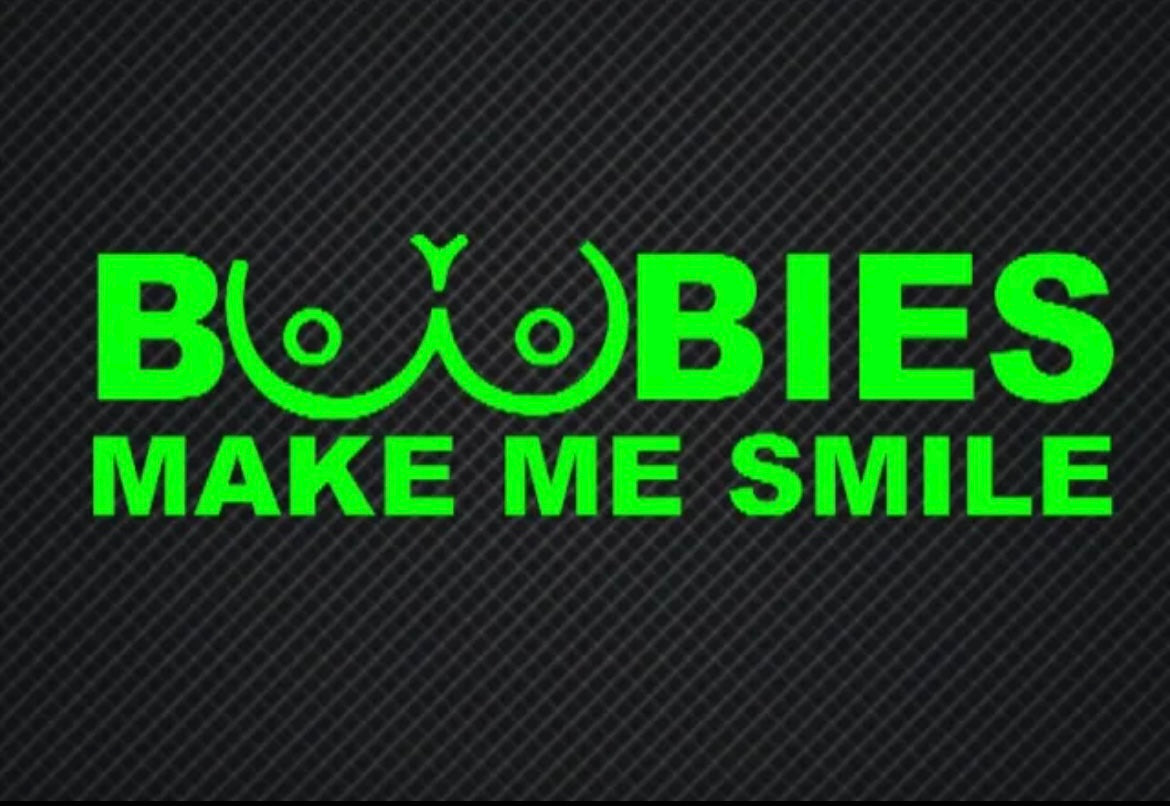 Boobies Make Me Smile Decal / Sticker