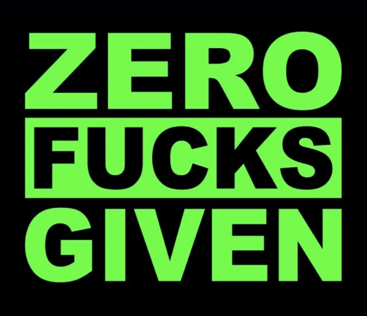 ZERO F@&KS GIVEN Decal / Sticker