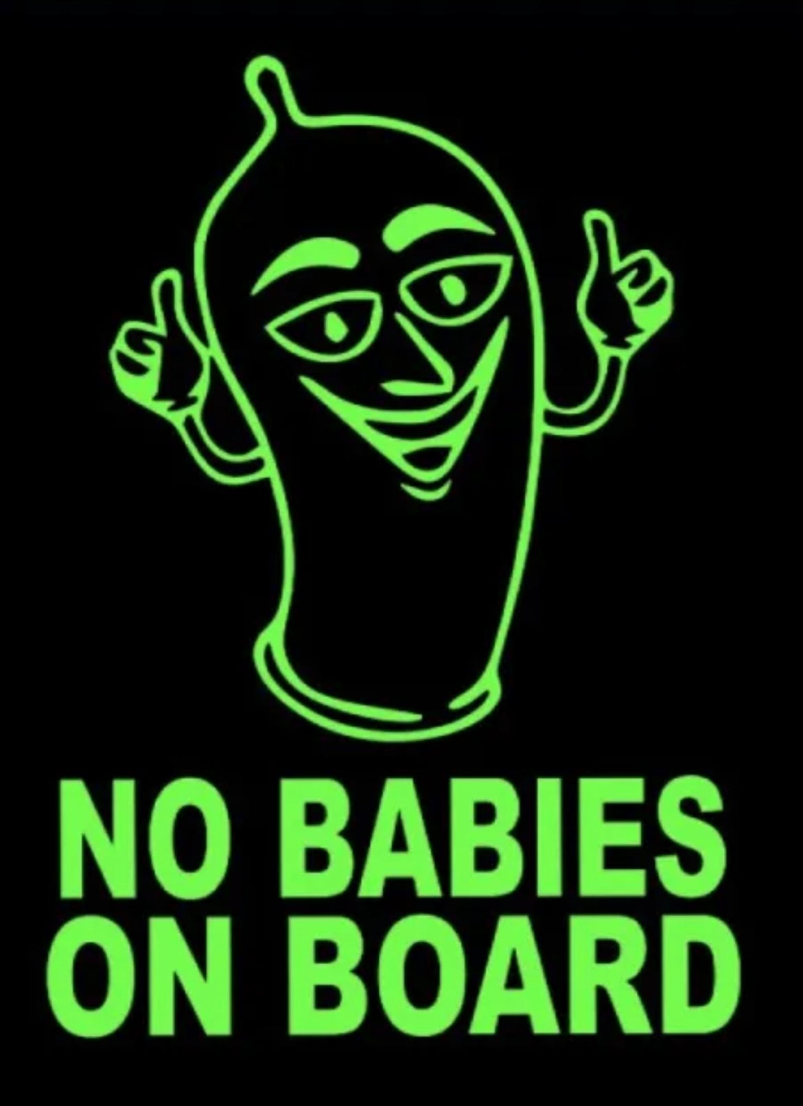 No Babies on Board vinyl decal sticker condom baby funny jdm car truck window