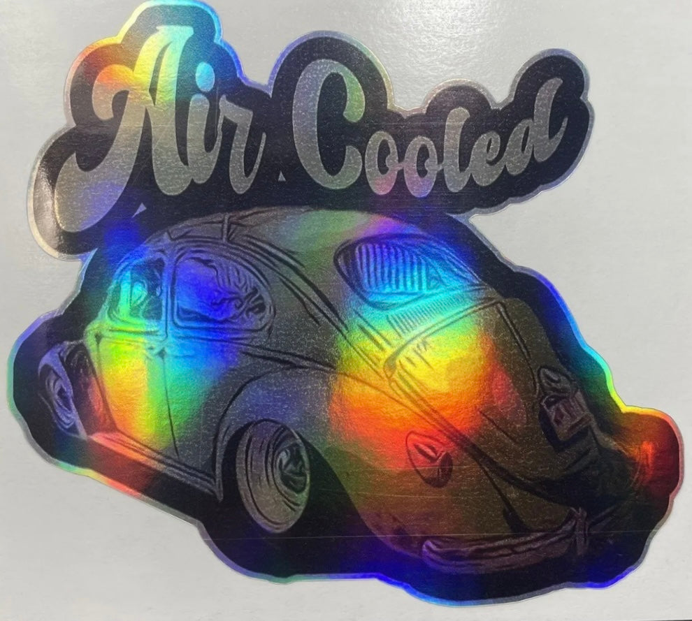 Holographic Aircooled VINYL STICKER DECAL VEEDUB VOLKS BUG BUS GHIA Stance German Vag Bagged