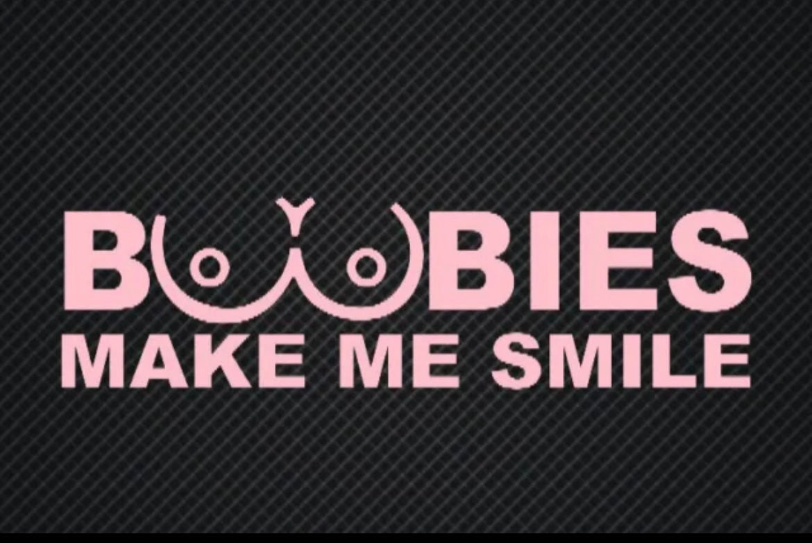 Boobies Make Me Smile Decal / Sticker